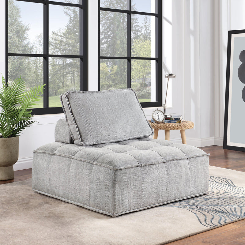 Upholstered Seating Armless Accent Chair 41.3*41.3*32.8 Inch Oversized Leisure Sofa Lounge Chair Lazy Sofa Barrel Chair for Living Room Corner Bedroom Office, Linen, Gray - Urban Living Furniture (Los Angeles, CA)