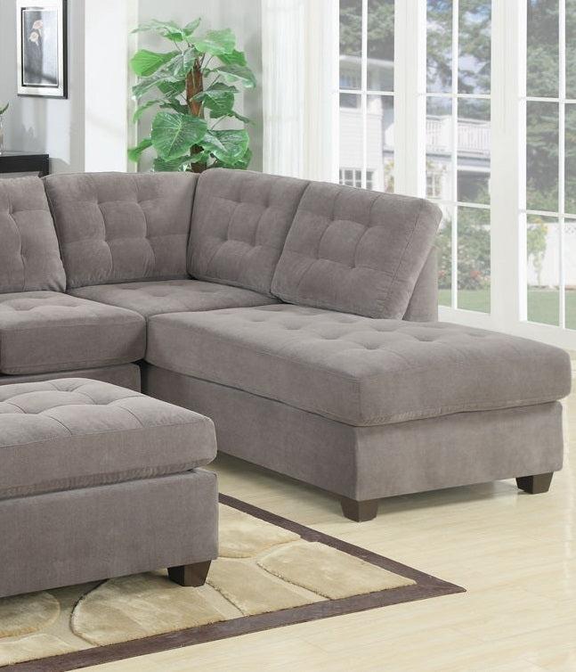 Living Room Sectional Waffle Suede Charcoal Color Sectional Sofa w Pillows Couch Tufted Cushion  Contemporary (NO OTTOMAN) - Urban Living Furniture (Los Angeles, CA)