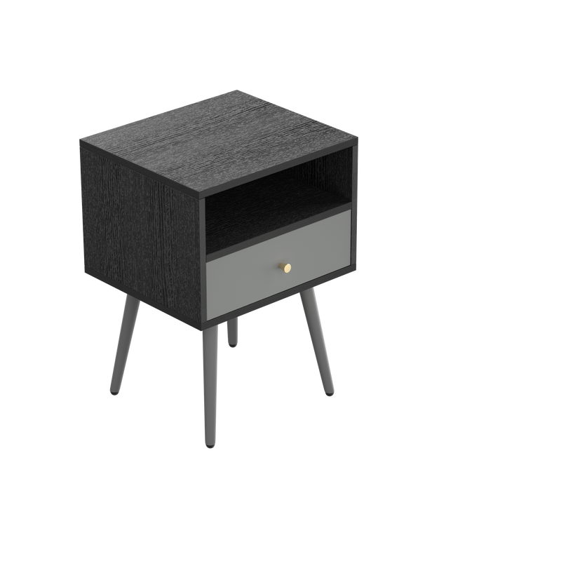 UpdateModern Nightstand with 1Drawers, Suitable for Bedroom/Living Room/Side Table (Dark Grey) - Urban Living Furniture (Los Angeles, CA)