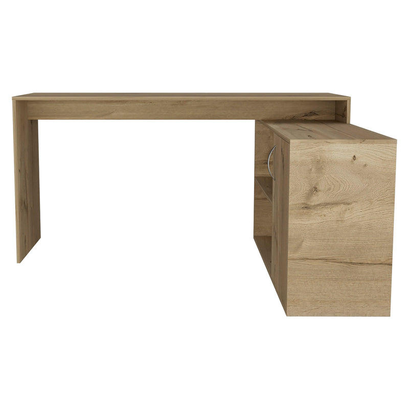 Lyncliff 1-Drawer 2-Shelf L-Shaped Office Desk Light Oak - Urban Living Furniture (Los Angeles, CA)