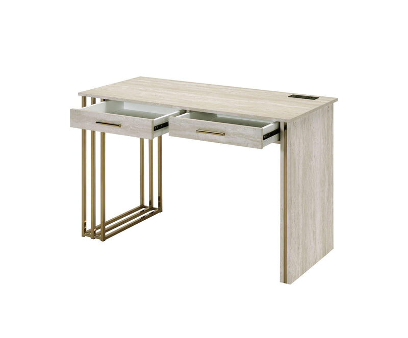 ACME Tyeid Vanity Desk w/USB in Antique White & Gold Finish AC00898 - Urban Living Furniture (Los Angeles, CA)