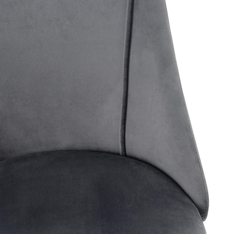 Velvet Upholstered Task Chair/ Home Office Chair - Grey