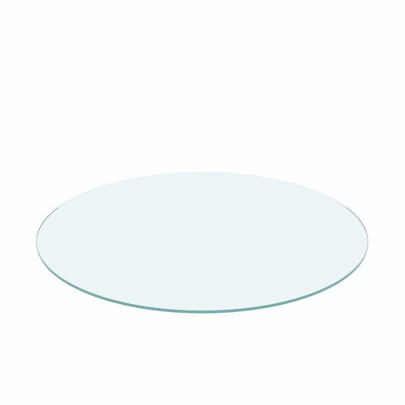 36" Inch Round Tempered Glass Table Top Clear Glass 1/4" Inch Thick Flat Polished Edge
