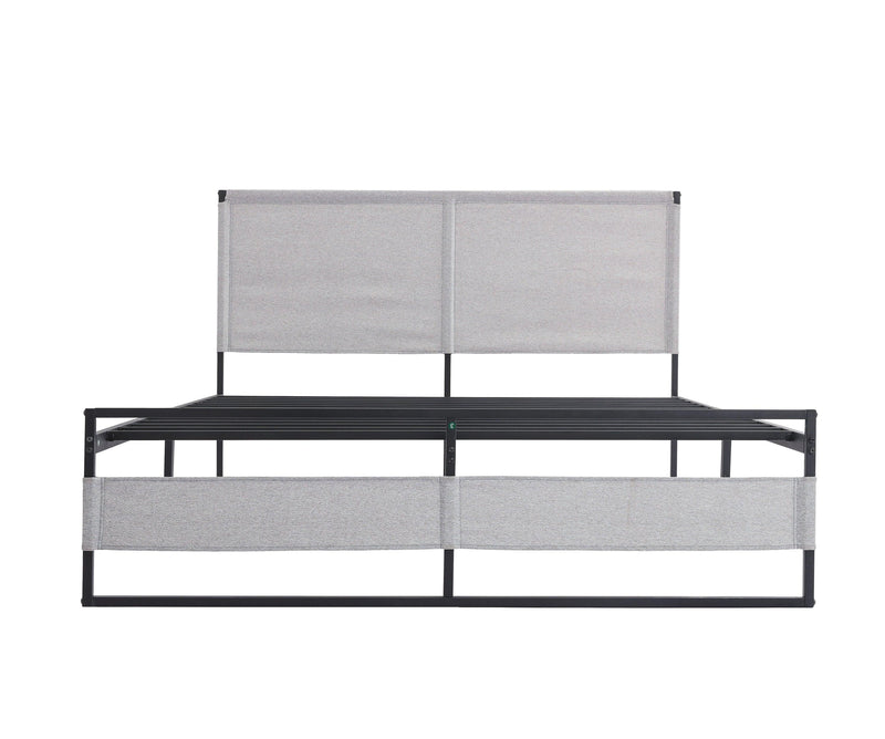 V4 Metal Bed Frame 14 Inch Queen Size with Headboard and Footboard, Mattress Platform with 12 InchStorage Space