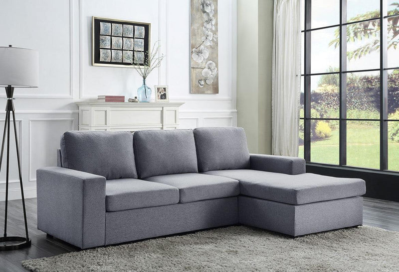 Newlyn Light Gray Linen Reversible Sectional Sofa Chaise - Urban Living Furniture (Los Angeles, CA)