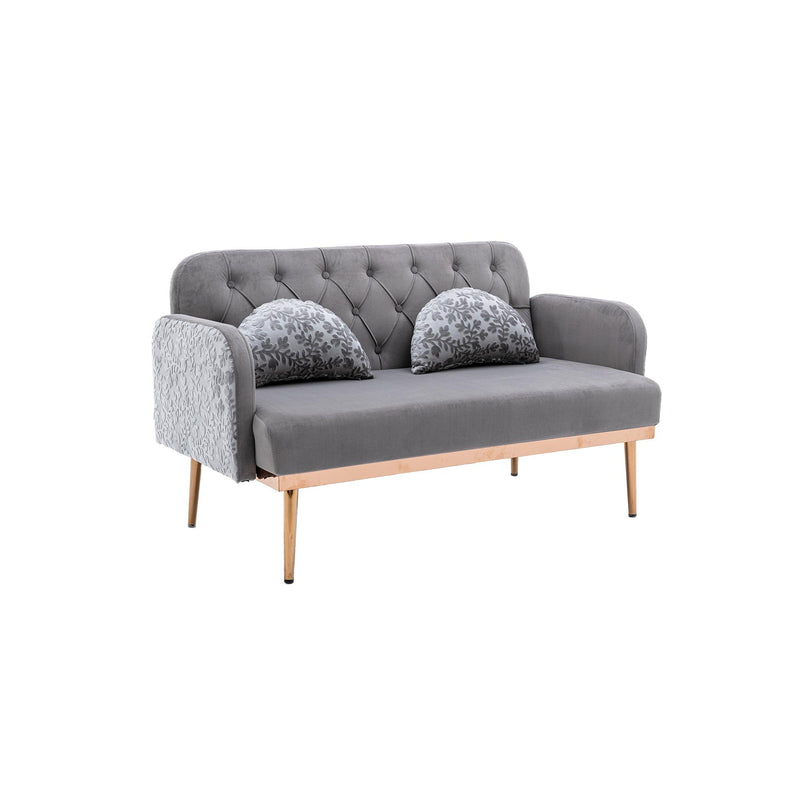 Velvet  Sofa , Accent sofa .loveseat sofa with metal feet