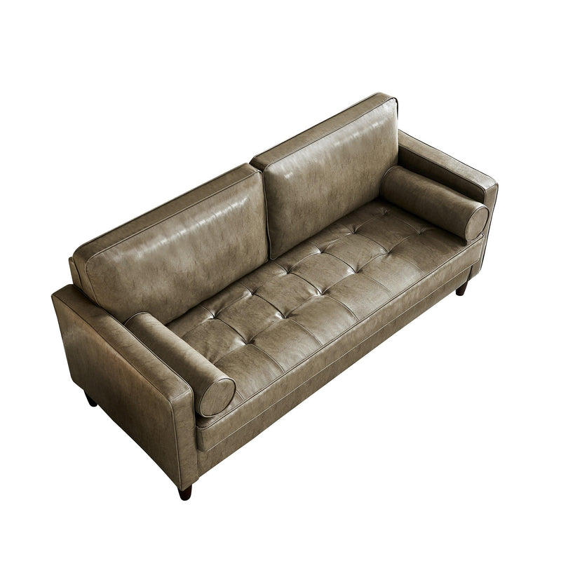 Modern Mid-Century Vegan Leather Sofa （Khaki） - Urban Living Furniture (Los Angeles, CA)