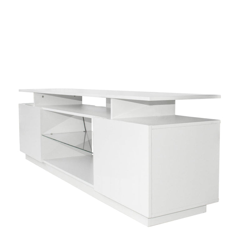 White TV Stand for 80 Inch TV Stands, Media Console Entertainment Center Television Table, 2Storage Cabinet with Open Shelves for Living Room Bedroom - Urban Living Furniture (Los Angeles, CA)