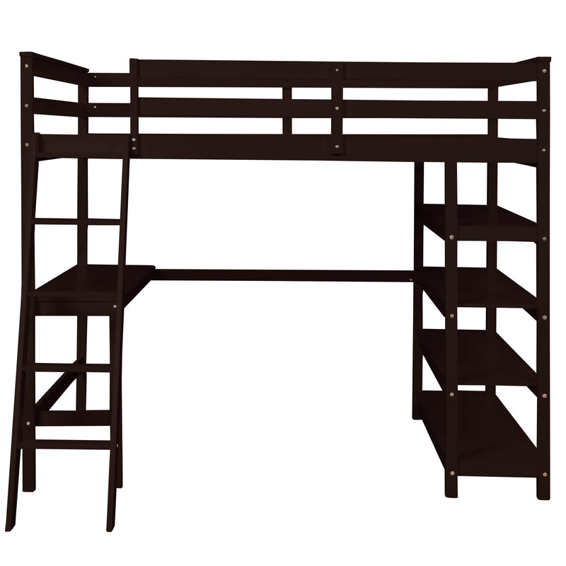 Loft Bed Full with desk,ladder,shelves , Espresso - Urban Living Furniture (Los Angeles, CA)