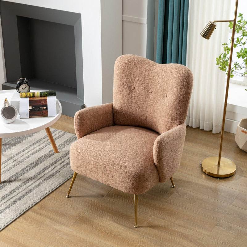 Cozy Teddy Fabric Arm Chair with Sloped High Back and Contemporary Metal Legs ,Espresso - Urban Living Furniture (Los Angeles, CA)