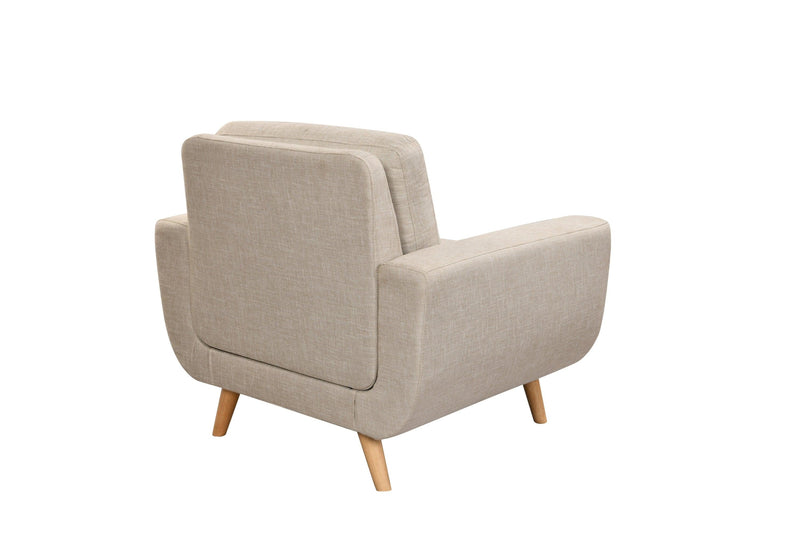 41”Linen Fabric Accent Chair, Mid CenturyModern Armchair for Living Room, Bedroom Button Tufted Upholstered Comfy Reading Accent Sofa Chairs, Beige - Urban Living Furniture (Los Angeles, CA)