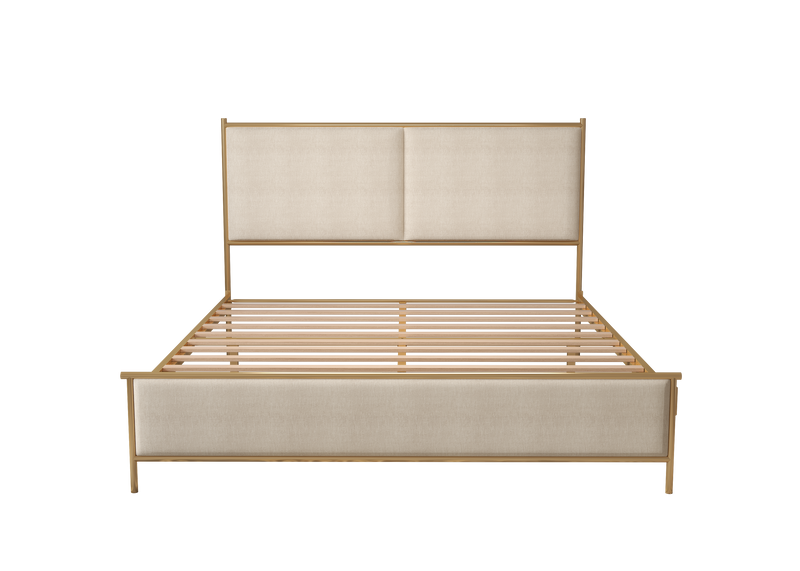 Classic steamed bread shaped backrest, metal frame, solid wood ribs, sponge soft bag, comfortable and elegant atmosphere, beige, F- size