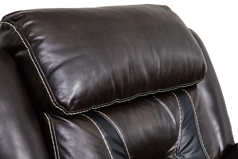 Reclining upholstered manual puller in faux leather, Brown 38.58*38.58*40.16 - Urban Living Furniture (Los Angeles, CA)