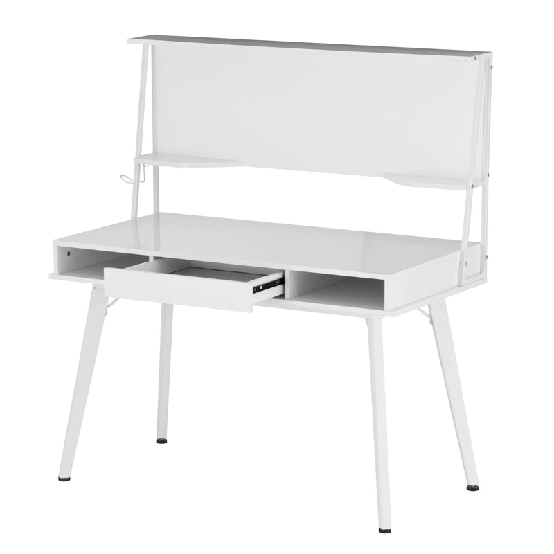 Techni Mobili Study Computer Desk withStorage & Magnetic Dry Erase White Board, White - Urban Living Furniture (Los Angeles, CA)