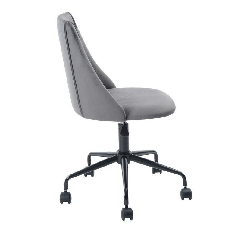 Velvet Upholstered Task Chair/ Home Office Chair - Grey