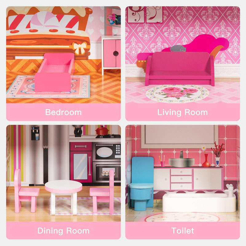 Dreamy Wooden Dollhouse, Gift for kids - Urban Living Furniture (Los Angeles, CA)