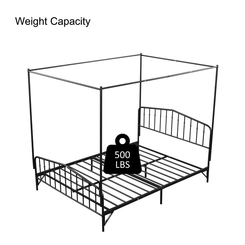 Detachable Queen Anti-Noise Metal Canopy Bed - Urban Living Furniture (Los Angeles, CA)