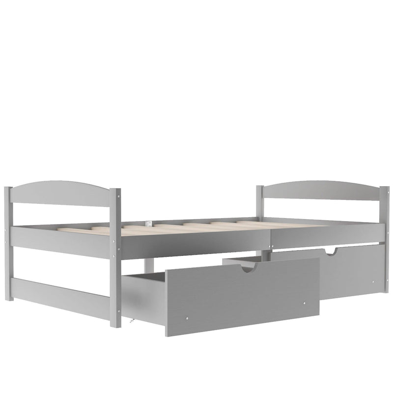 Twin size platform bed, with two drawers, gray - Urban Living Furniture (Los Angeles, CA)