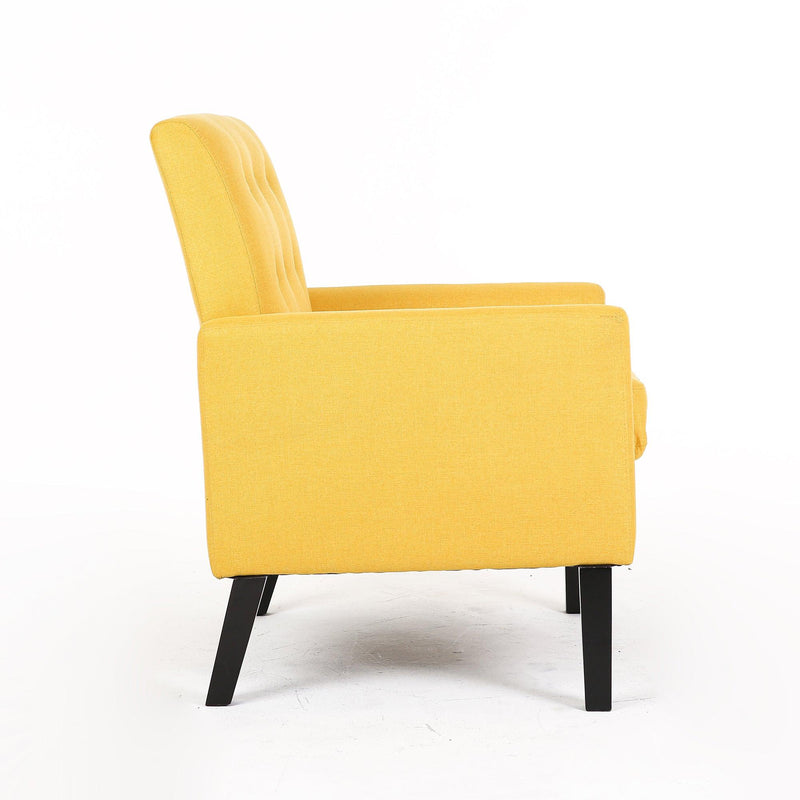 Fabric Accent Chair for Living Room, Bedroom Button Tufted Upholstered Comfy Reading Accent Chairs Sofa (Yellow) - Urban Living Furniture (Los Angeles, CA)