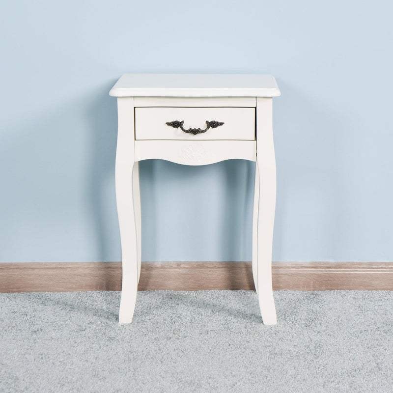 White Living Room Floor-standingStorage Table with a Drawer, 4 Curved Legs - Urban Living Furniture (Los Angeles, CA)