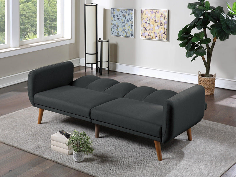 ElegantModern Sofa Black Polyfiber 1pc Sofa Convertible Bed Wooden Legs Living Room Lounge Guest Furniture - Urban Living Furniture (Los Angeles, CA)