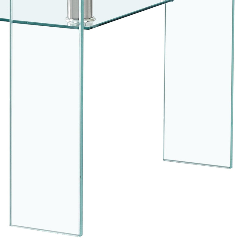 Rectangle Clear Glass Coffee Table,Modern Glass Coffee Table for Living Room, 2-TierStorage Center Coffee Table,Tempered Glass Tea Table - Urban Living Furniture (Los Angeles, CA)