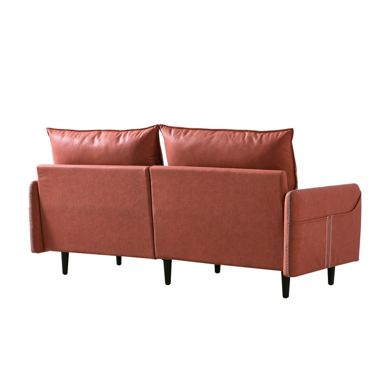 3-Seat Sofa Couch, Mid-Century  Tufted Love Seat for Living Room, Bedroom, Bedroom,  2 Pillows Included,
three-seater sofa