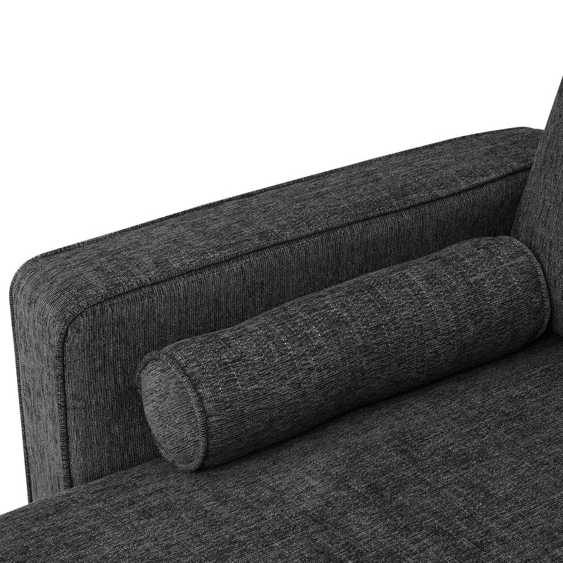 86" Convertible Sectional Sofa,Modern Chenille Fabric Sectional Sofa,  L-Shaped Couch 3-Seat Sofa Sectional with Reversible Chaise (2 Pillows)