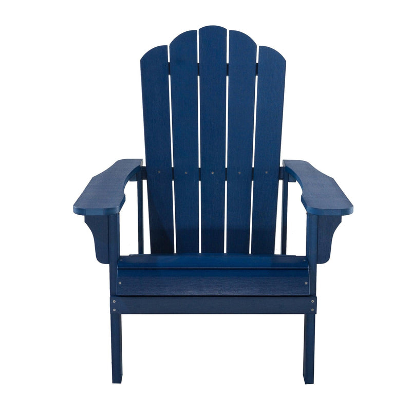 Key West Outdoor Plastic Wood Adirondack Chair, Patio Chair for Deck, Backyards, Lawns, Poolside, and Beaches, Weather Resistant, Blue