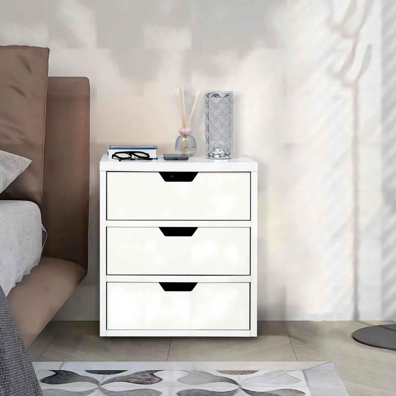 Bedside table with wireless charging station, bedside table with lockers andStorage drawers, bedside table sofa coffee table, white - Urban Living Furniture (Los Angeles, CA)