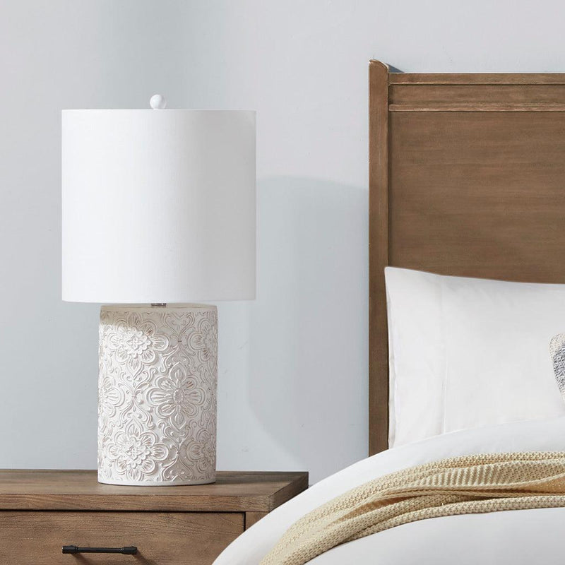 Ashbourne Embossed Floral Resin Table Lamp - Urban Living Furniture (Los Angeles, CA)