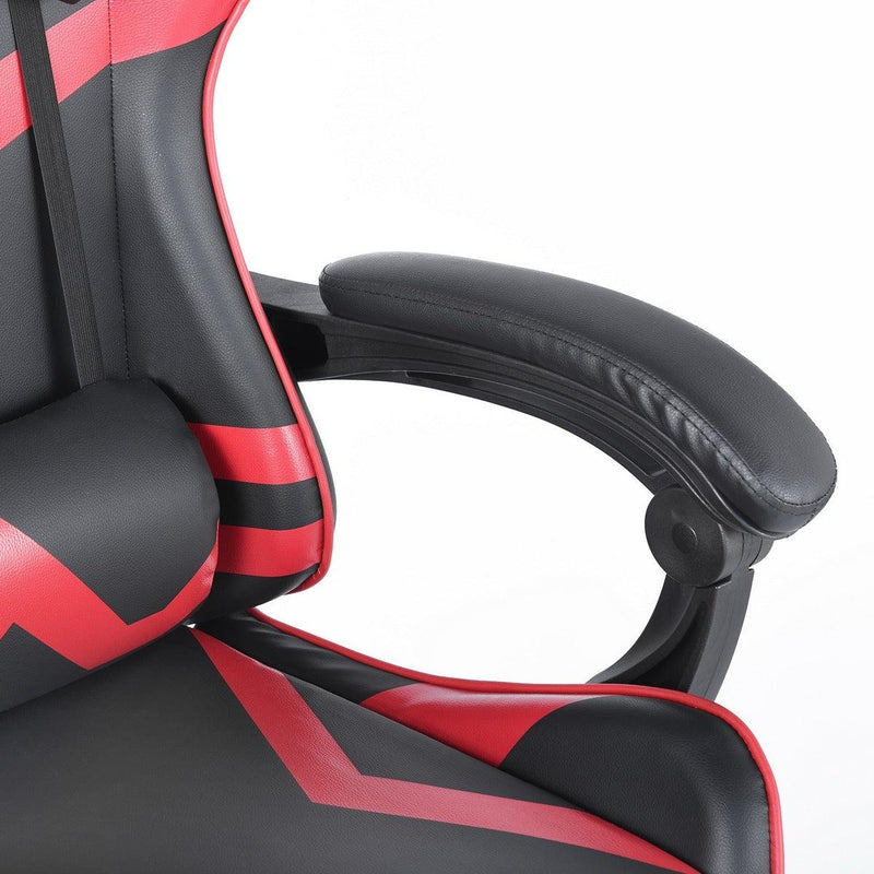 Gaming Office High Back Computer Leather Desk Mesh Ergonomic 180 Degrees Adjustable Swivel Task Chair with Headrest and Lumbar Support, & Footrest , Red - Urban Living Furniture (Los Angeles, CA)