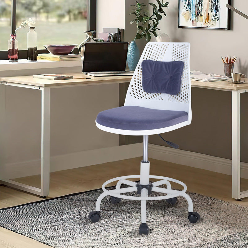 Home Office Desk Chair,Drafting Chair,Height Adjustable Rolling Chair, Armless CuteModern Task Chair for Make Up and Teens Homework,Purple - Urban Living Furniture (Los Angeles, CA)