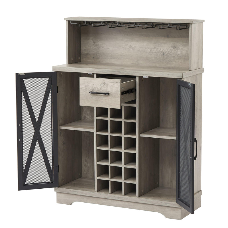 Wine cabinet （Grey，35.41’’W*13.39’’D*47.44’’H） - Urban Living Furniture (Los Angeles, CA)