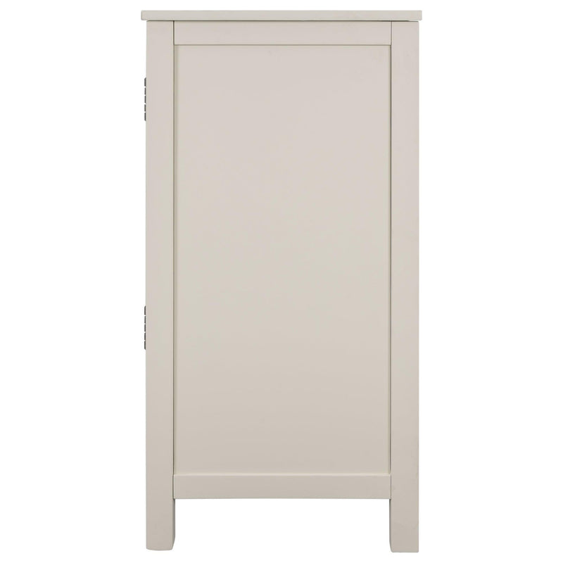 WoodStorage Cabinet with Doors and Adjustable Shelf, Entryway Kitchen Dining Room, Cream White - Urban Living Furniture (Los Angeles, CA)