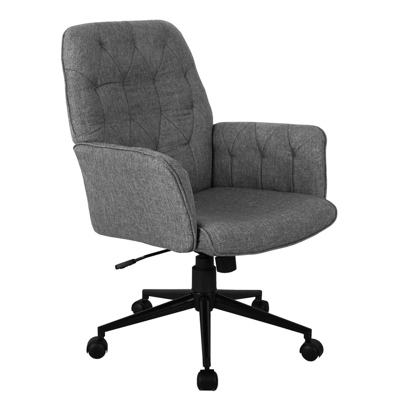 Techni MobiliModern Upholstered Tufted Office Chair with Arms, Grey