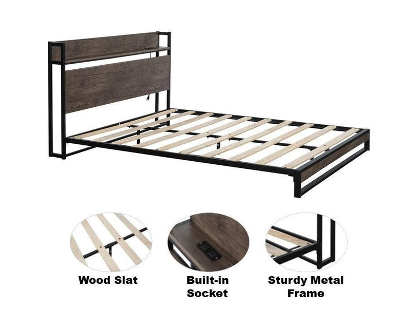 Platform Queen Bed with Socket, Fast Assemble Design - Urban Living Furniture (Los Angeles, CA)