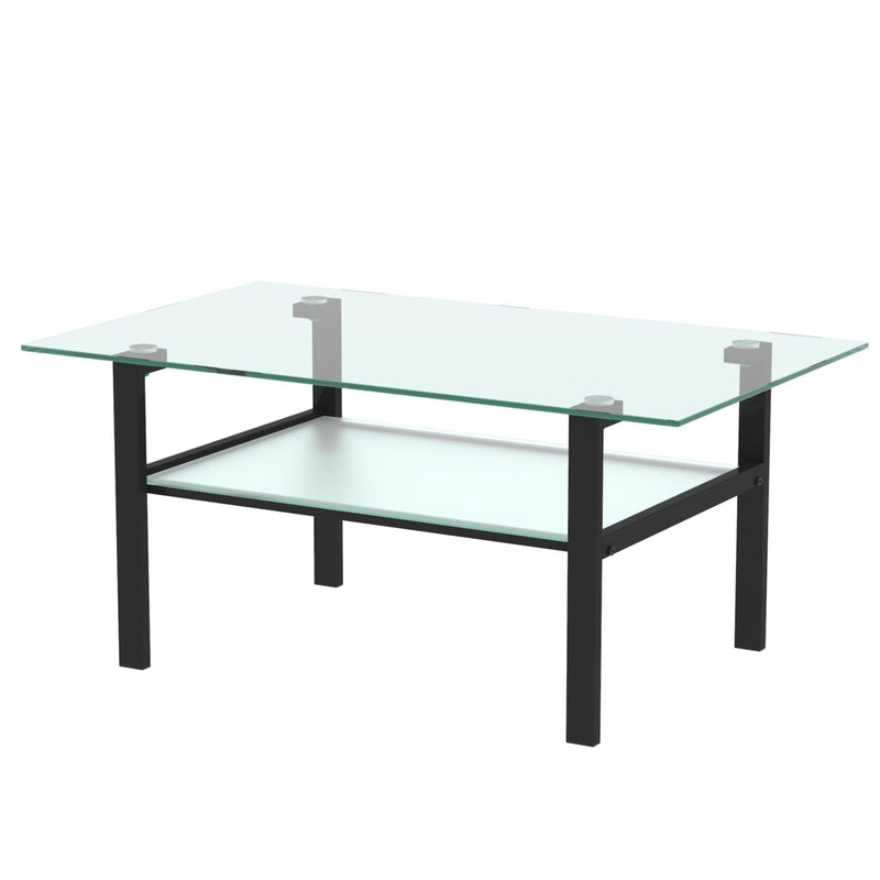 Transparent glass black coffee table,Modern simple, living room coffee table, side center table - Urban Living Furniture (Los Angeles, CA)