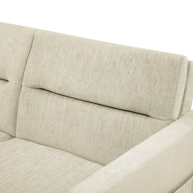 Loveseats Sofa Bed with Pull-out Bed，Adjsutable Back and Two Arm Pocket，Beige （54.5“x33”x31.5“）