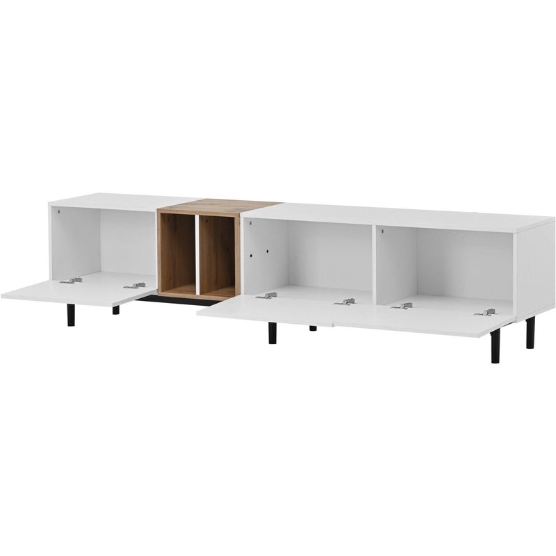 Modern TV Stand for 80’’ TV with 3 Doors, Media Console Table, Entertainment Center with LargeStorage Cabinet for Living Room, Bedroom