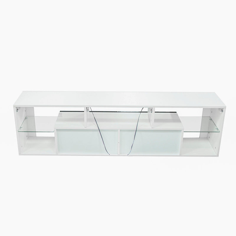 FURNITURE & TV Stand  160 LED Wall Mounted Floating 63" TV Stand (White/Black) - Urban Living Furniture (Los Angeles, CA)