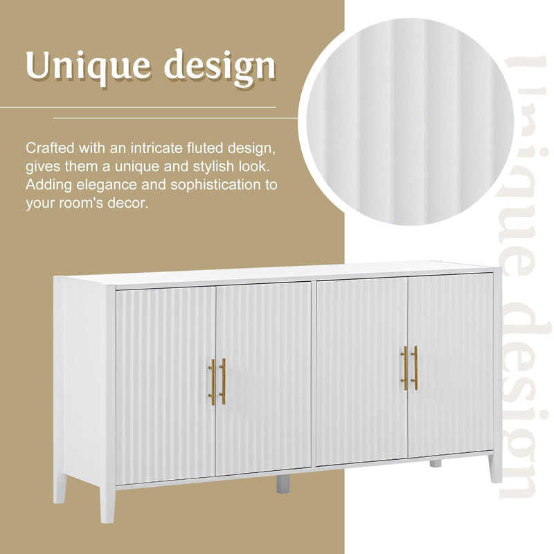 AccentStorage Cabinet Sideboard Wooden Cabinet with Metal Handles for Hallway, Entryway, Living Room, Bedroom