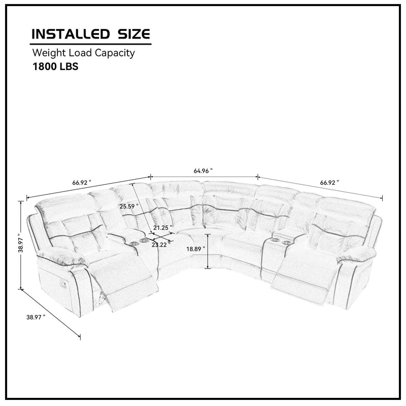 Sectional Sofa with Manual Reclining Brown - Urban Living Furniture (Los Angeles, CA)