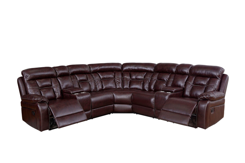 Sectional Sofa with Manual Reclining Brown - Urban Living Furniture (Los Angeles, CA)