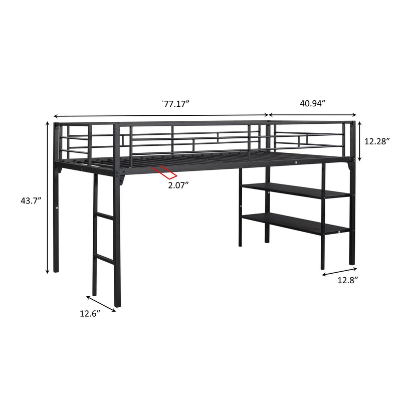 Low Loft bed withStorage shelves - Urban Living Furniture (Los Angeles, CA)