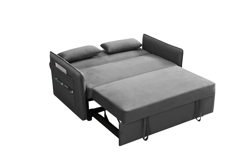 Pull Out Sofa Bed,Modern Adjustable Pull Out Bed Lounge Chair with 2 Side Pockets, 2 Pillows for Home Office - Urban Living Furniture (Los Angeles, CA)