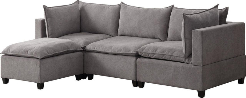 Madison Light Gray Fabric Reversible Sectional Sofa Ottoman - Urban Living Furniture (Los Angeles, CA)