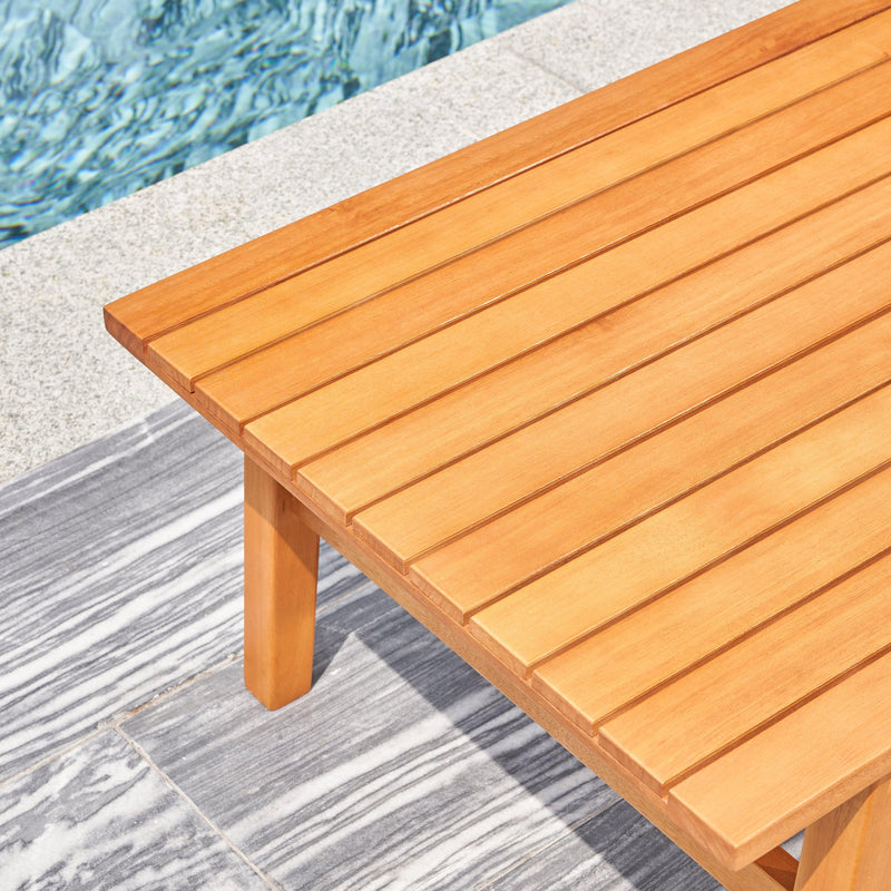 Kapalua Honey Nautical Eucalyptus Wooden Outdoor Sofa Table - Urban Living Furniture (Los Angeles, CA)