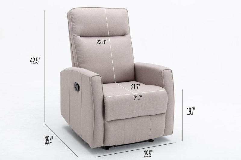 Minimalism Style Manual Recliner, Classic Single Chair, Small Sofa for Living Room&Bed Room, Cream - Urban Living Furniture (Los Angeles, CA)