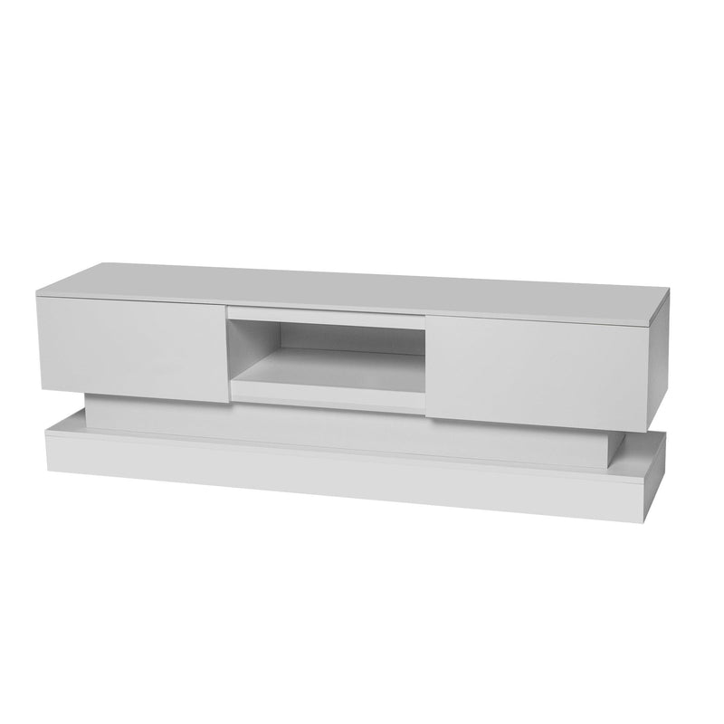 63inch  WHITE morden TV Stand with LED Lights,high glossy front TV Cabinet,can be assembled in Lounge Room, Living Room or Bedroom,color:WHITE - Urban Living Furniture (Los Angeles, CA)